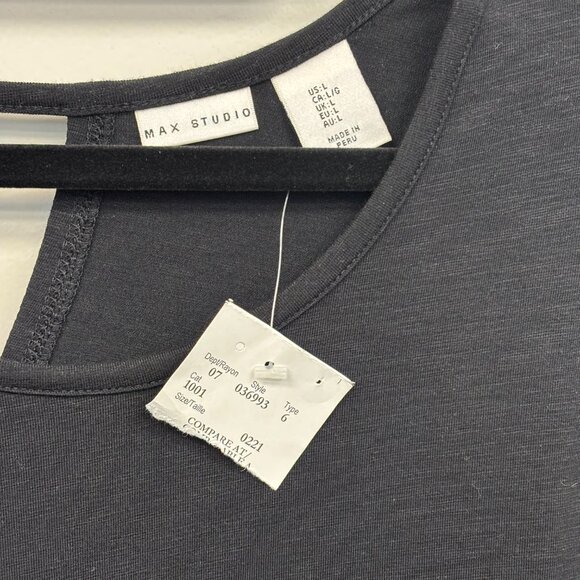 Max Studio – Black Long-Sleeved T-Shirt | Size L - NWT - Picture 3 of 4